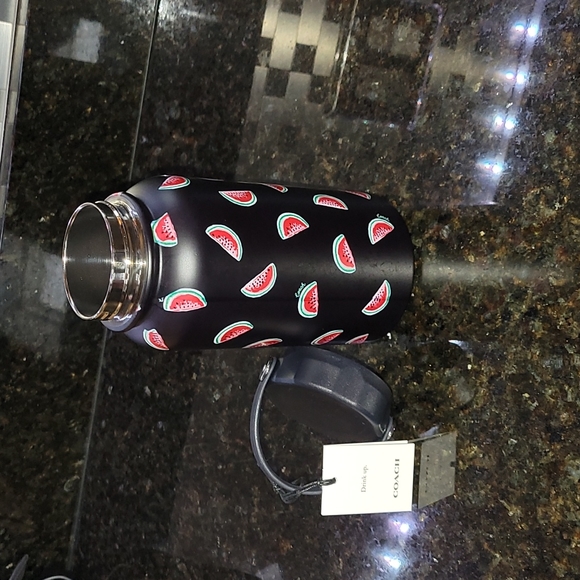 Coach Watermelon Water Bottle  Navy Red  750ml  Stainless Steel  Limited Ed  NEW - Picture 2 of 10